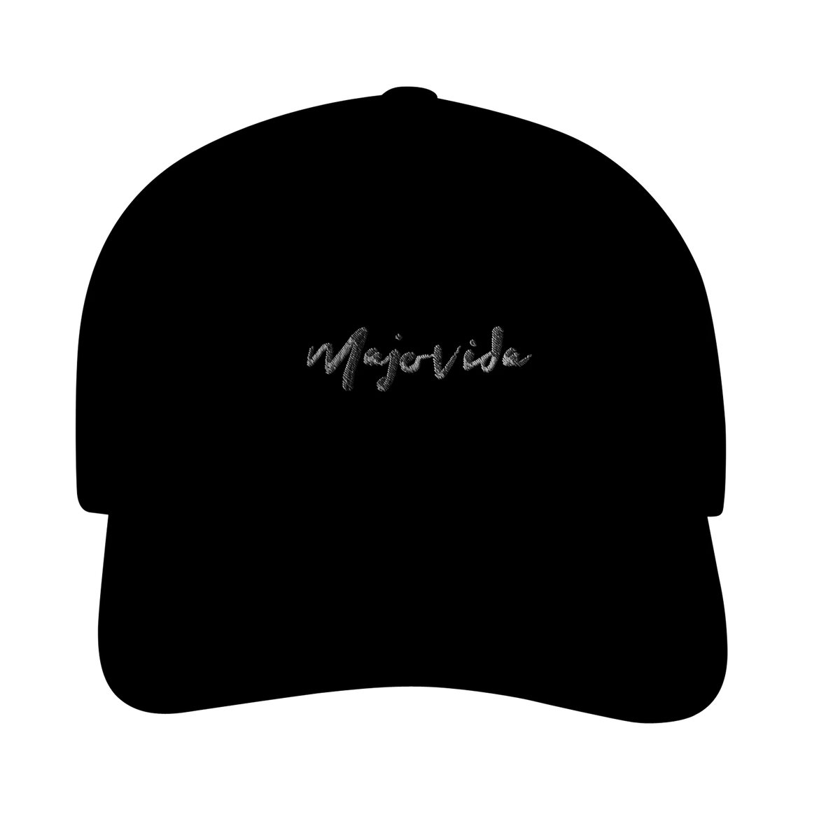 Majovida Cord Cap Schwarz mit gesticktem Schriftzug