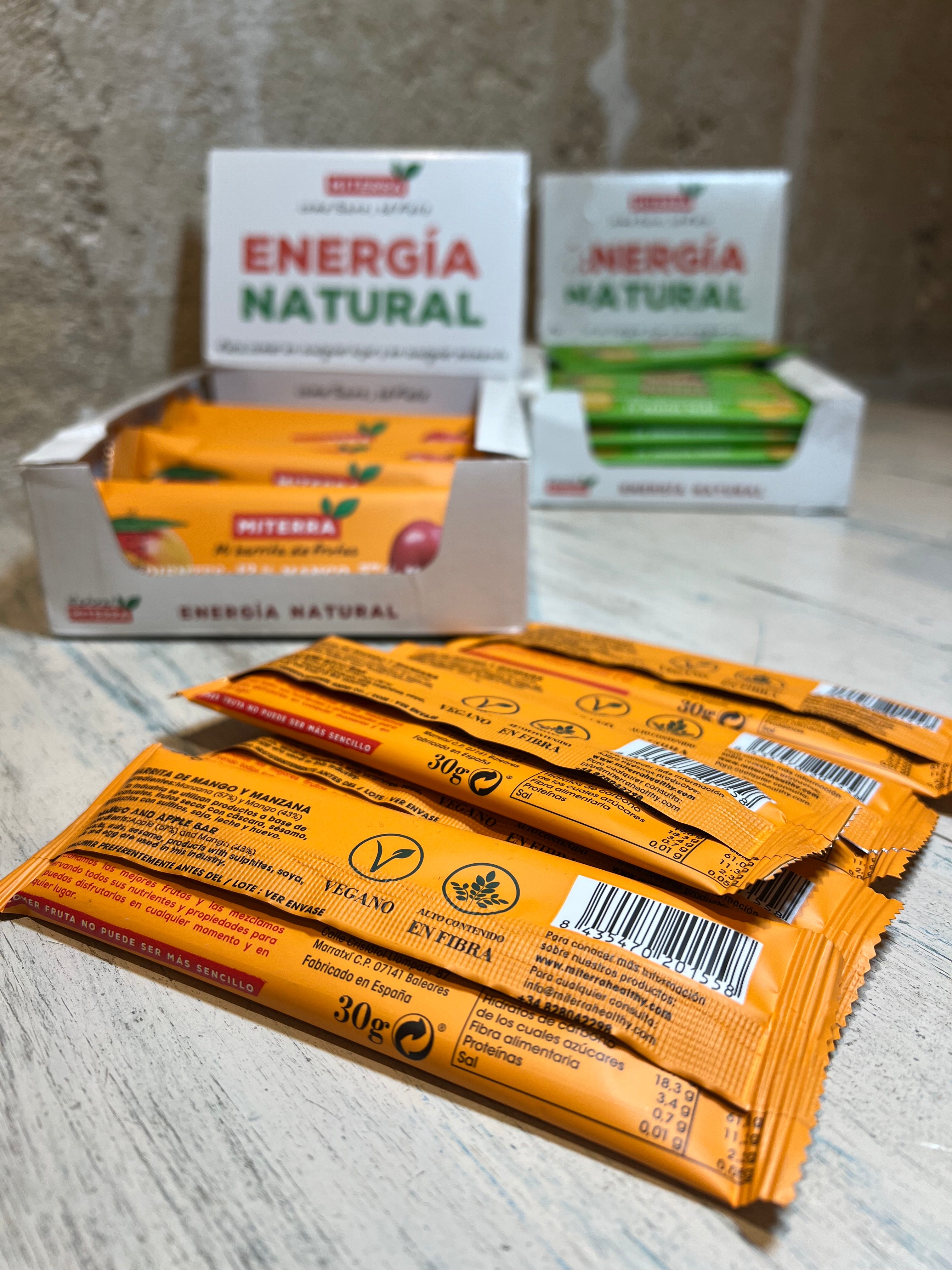 Barrita Riegel Mango & Manzana von Miterra - Majovida Islas Baleares S.L.