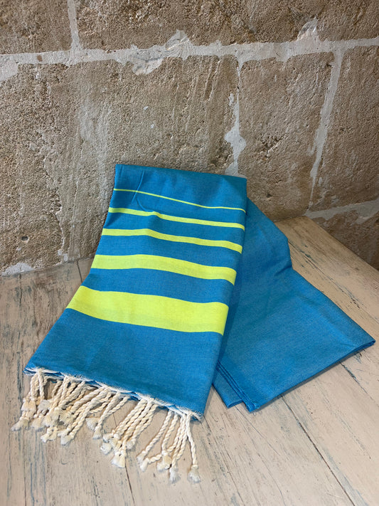 Artur Flor Beach Towel Blue &amp; Yellow (200 × 100 cm)