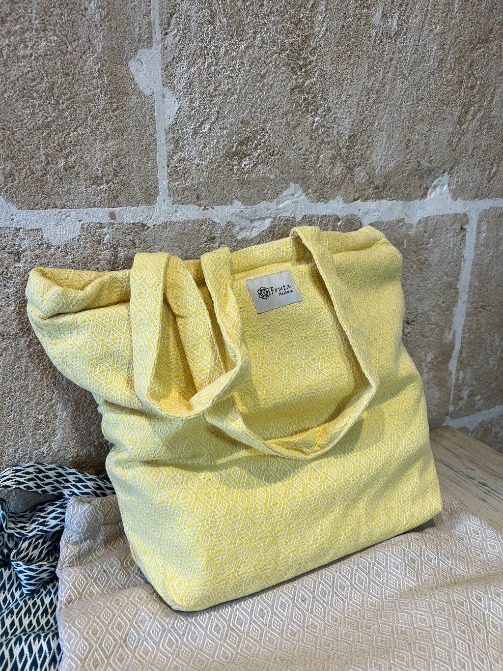 Stoffbeutel Fouta Gelb mit Reißverschluss - Majovida Islas Baleares S.L.