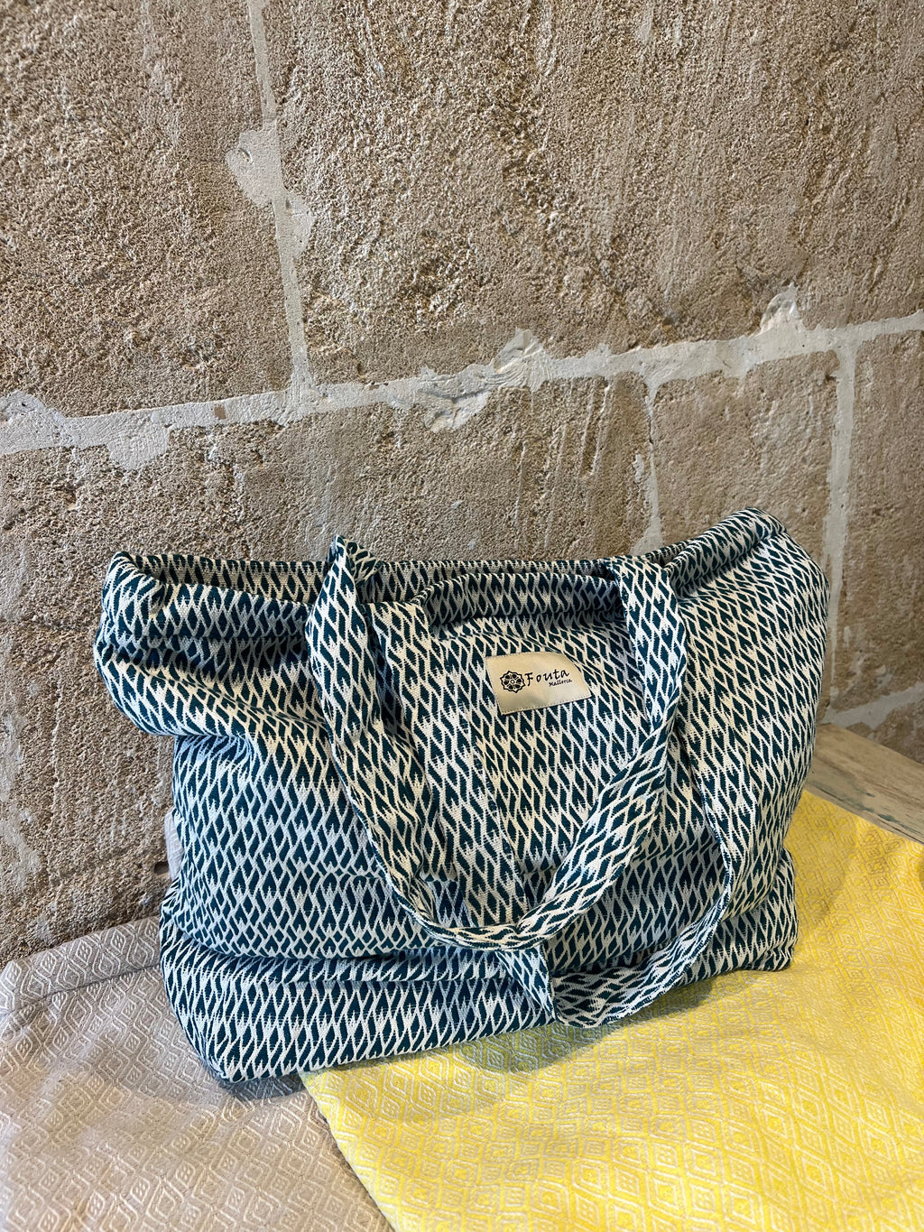 Stoffbeutel Fouta Türkis mit Reißverschluss - Majovida Islas Baleares S.L.