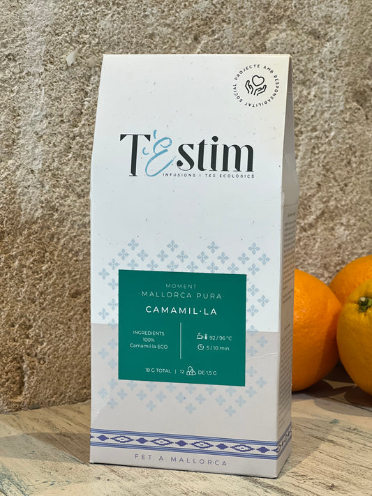 Päckchen Kamille Tee von T’Estim, 12 Teebeutel aus ökologischem Anbau, Majovida Islas Baleares SL