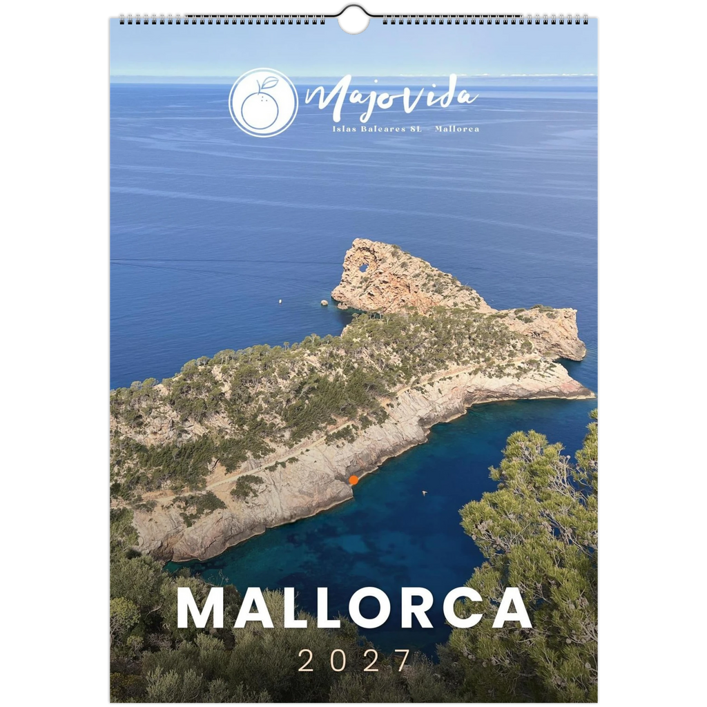 Mallorca Kalender 2027 – Titelseite mit Sa Foradada und Majovida Logo