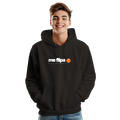 Majovida Hoodie „me flipa“ in Deep Black, Vorderansicht getragen